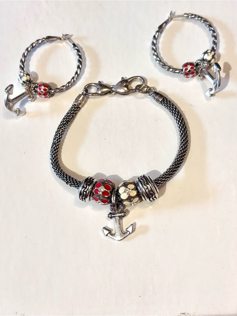 Brighton Twist Hoop Charm earrings Hold mini & regular charms Silver Retired - Picture 7 of 8